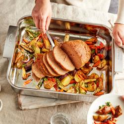 DEMEYERE | Industry 5 Roasting Pan – 390×330 mm Rectangular, XL Oven Only – Roasting Rack Included – 18/10 Stainless Steel