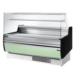 Koeltoonbank - 1622x953mm - 178 liter - front hellgroen - met 2 deuren - met 1 legroosters - rechte ruit