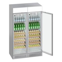 (2 stuks) Drankenkoelkast - 1190mm - 345L - 2 glasdeuren & lichtbak & LED-interieurverlichting