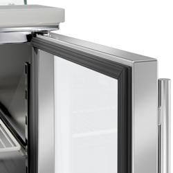 Saladette PREMIUM - 1368mm - 3 deuren - met rechte glazen opzetvitrine voor 4x GN 1/1