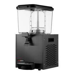 Commercial Cold Drinks Dispenser - 1x polycarbonate tank with tap & paddle agitation - 18 Litres - 290W - Black - incl. drip tray