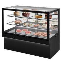 Kylmävitriini TORONTO - LED-valaistus - liukuovet - kaksinkertainen lasi - 3 hyllyä - musta - 1800 mm