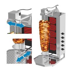 Elektro Gyros-/ Dönergrill - 5 Brenner - max. 80 kg - inkl. 2 Flügeltüren