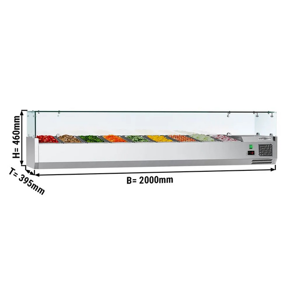 ECO -   9x GN 1/3 -واجهات عرض مبردة 395× 2000 مم
