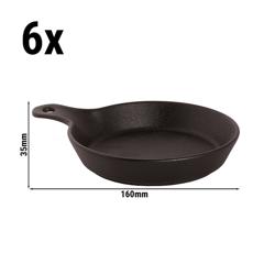 (6 buc) Bol | Universe - Porțelan - 350 ml - rotund - Ø 160 mm - cu mâner; stivuibil; compatibil mașină de spălat vase; pentru cuptor cu microunde și cuptor - Negru