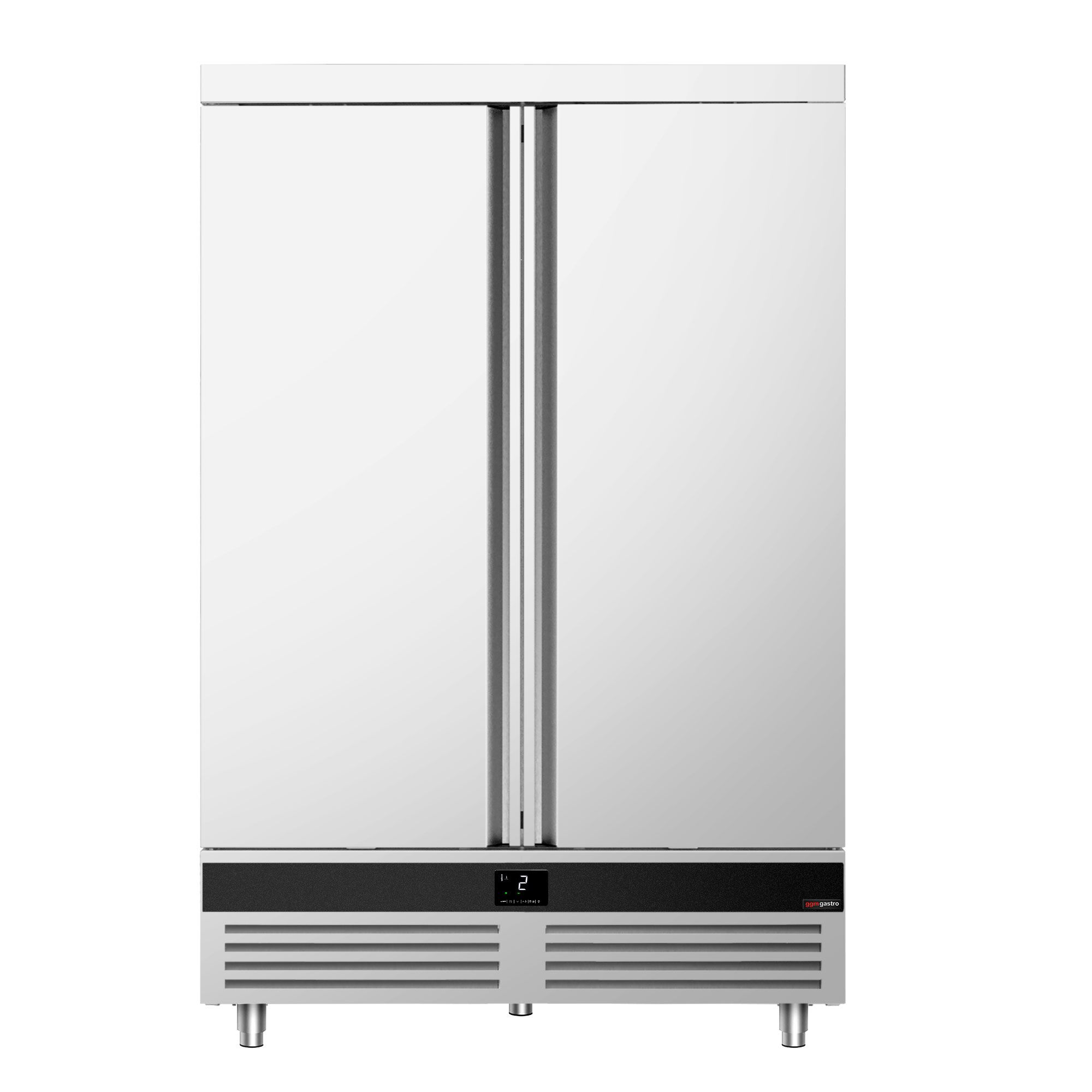 Armoire réfrigérée positive Inox AISI 430 PREMIUM - GN 2/1 - 1400 L - avec 2 portes & Glissières & 4 grilles
