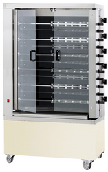 Grill à poulet électrique - Vitrocéramique - 28,8kW - avec 11 broches pour jusqu'à 66 poulets	