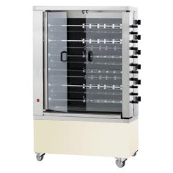 Kycklinggrill - Elektrisk - Glaskeramik - 28,8 kW - med 11 spett för upp till 66 kycklingar 