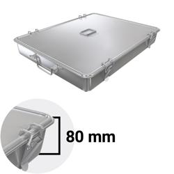 Braadpan - RVS - 21,6 liter - 600x450x80mm - incl. deksel - met spansluitingen - voor bakoven en combisteamer