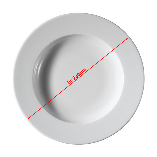 (24 Stück) PERA Weiß - Teller - tief - Ø 230mm - Weiß