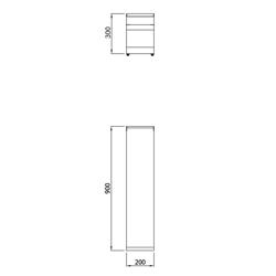 Neutraal element Paolo 900 - 200x900x300mm - RVS