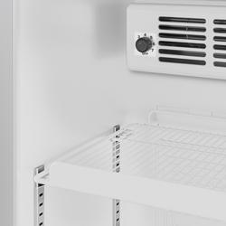 Vetrina frigo per bibite PREMIUM - 435mm - 145l - Slim - display digitale - porta in vetro senza cornice - con 1 porta in vetro & cassonetto pubblicitario illuminato & illuminazione LED