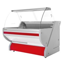 Comptoir vitrine réfrigérée - 1525x1150mm - +1/+10°C - Vitre bombée - 300L - Rouge