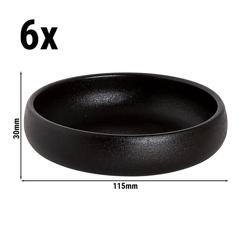 (6 db) Tál - Universe - porcelán - 200 ml - kerek - Ø 115 mm - mosogatógépben mosható; mikrohullámú sütőbe és sütőbe tehető - fekete, matt