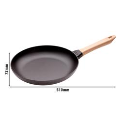 STAUB | PANS - Koekenpan met houten handvat - Ø 280mm - Gietijzer - Zwart