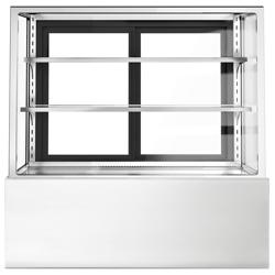 Vitrine à pâtisserie réfrigérée - 598L - 1500mm - Double vitrage - avec 2 étagères en verre - portes coulissantes vitrées arrière