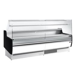 Banco gastronomia professionale - 2560x953mm - Ventilata - 282 L - Vetro dritto - Pannello frontale Bianco - con 1 ripiano