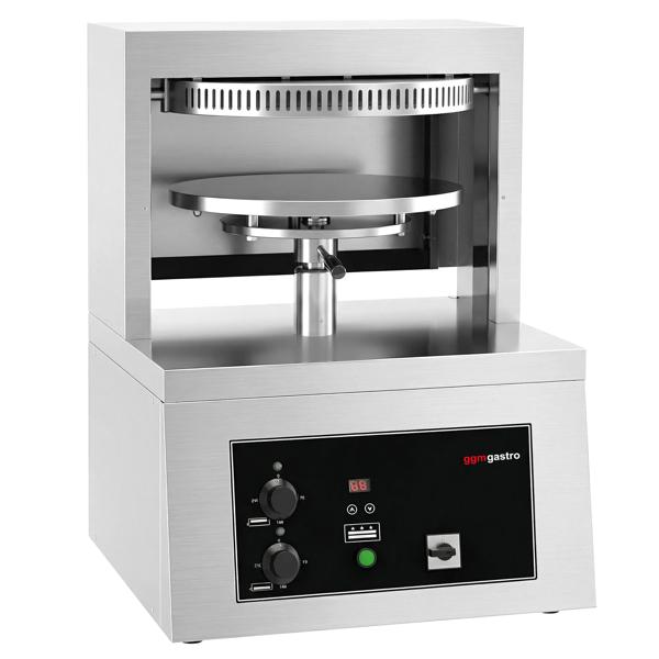 Commercial Heated Pizza Dough Press - for Pizza Bases Ø450mm (18") - Dough 250-500g - 3-Phase