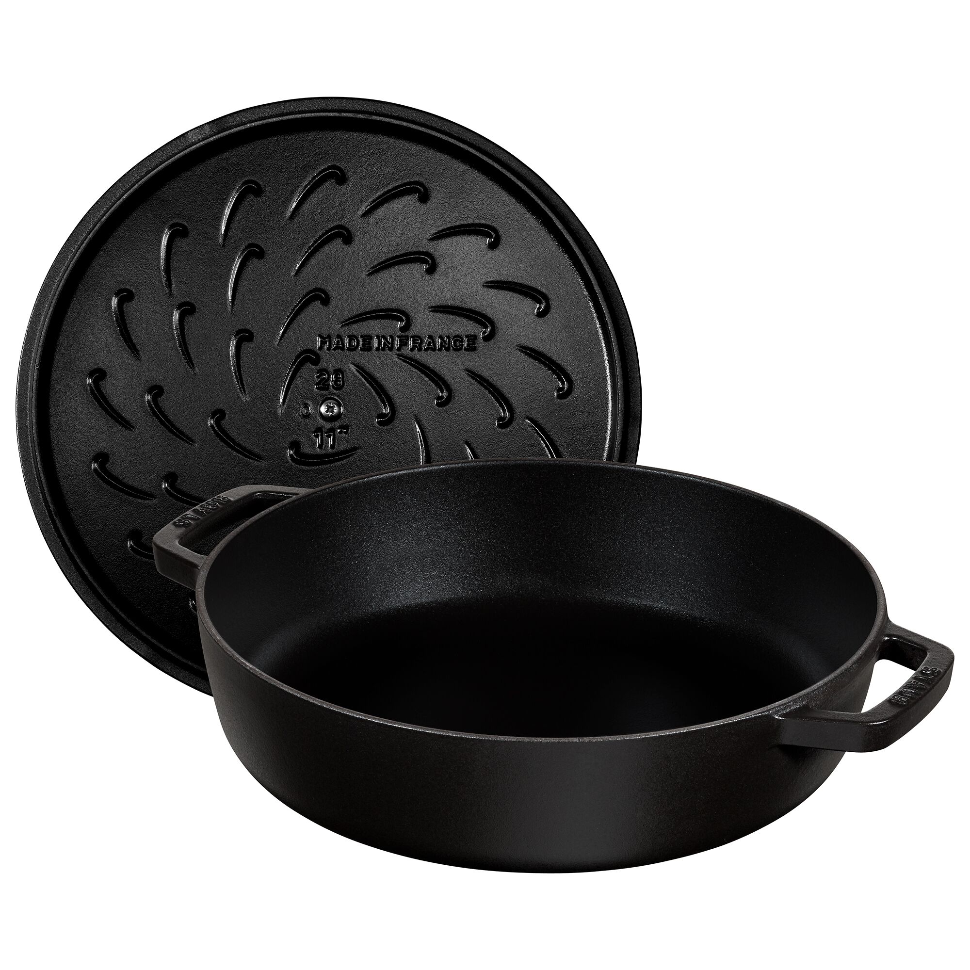 STAUB | BRAISERS - Cocotte avec Chistera Drop-Structure - 240mm - Fonte - Noir	