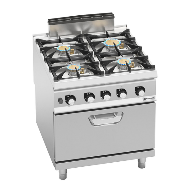 Plinski štednjak - Sa 4 plamenika - 28 kW - Uklj. plinska pećnica - 7,8 kW