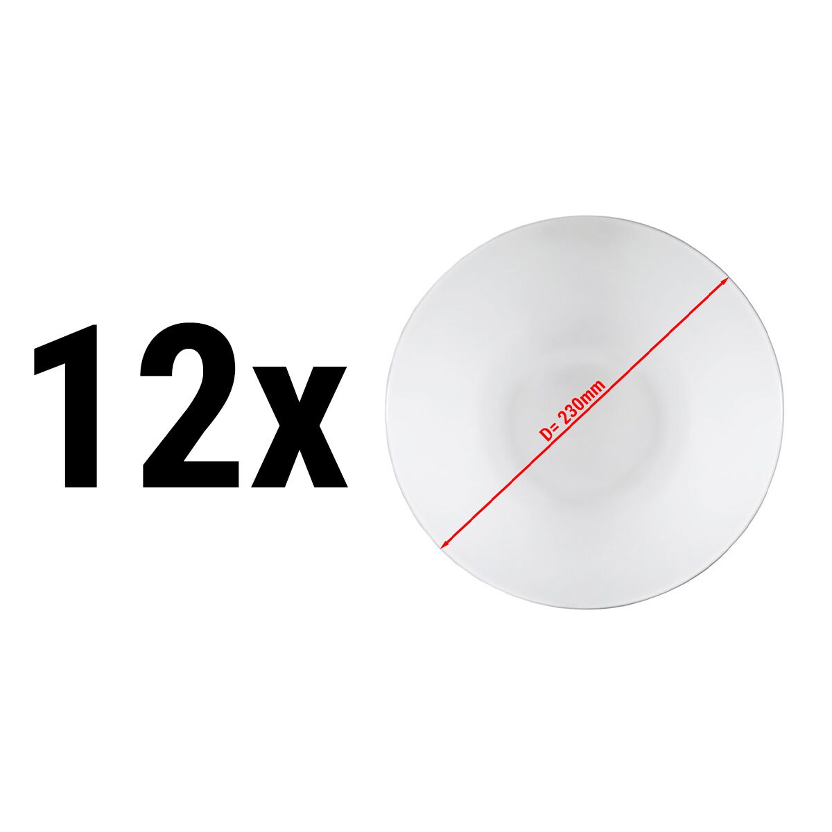 (12 peças) PERA Branco - Sobremesa / Saladeira - Ø 23 cm