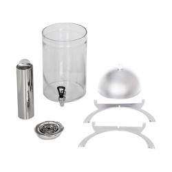 Refresqueira profissional / Dispensador de sumos - recipiente de vidro com torneira - 7L - Branco - incl. bandeja de gotejamento