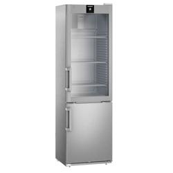 LIEBHERR | Combinazione frigorifero e congelatore in acciaio inox PERFECTION - 232 litri - con 1 porta in vetro e 1 porta piena