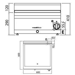 Bain-marie électrique – 1,2 kW – 6 × GN 1/4