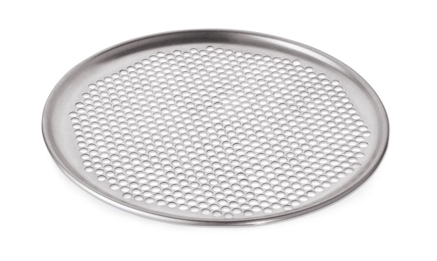 Plaque à pizza - Aluminium - avec rebord - Ø250mm - perforée