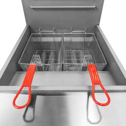 Cestello per friggitrice - 240x335x150mm - metallo zincato | manico in plastica ergonomico - compatibile con GFK591-40