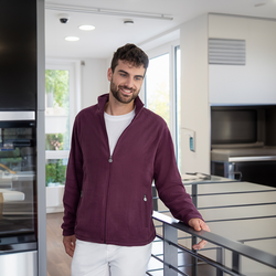 KARLOWSKY | Heren Werkkleding Fleece Jas Warm-Up - Aubergine - maat: L