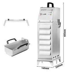 Filtro de aceite para freidora portátil a batería - 160x260x485mm - 80litros/minuto - acero inoxidable - para freidoras a partir de 20litros - con bandeja de goteo y transporte