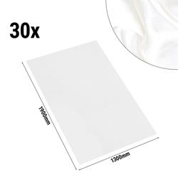 (30 stuks) Damast tafelkleed Porto - Glad satijn - 130 x 190 cm - Wit