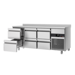 Koelwerkbank PREMIUM - 1865x700mm - met 6 laden & achterwand