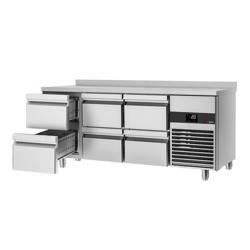 Tavolo refrigerato PREMIUM - 1865x700mm - con 6 cassetti e alzatina