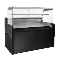 Koelvitrine - 1580x975mm - rechte frontruit - 2 schuifruiten - LED-verlichting - 140 liter - zwart