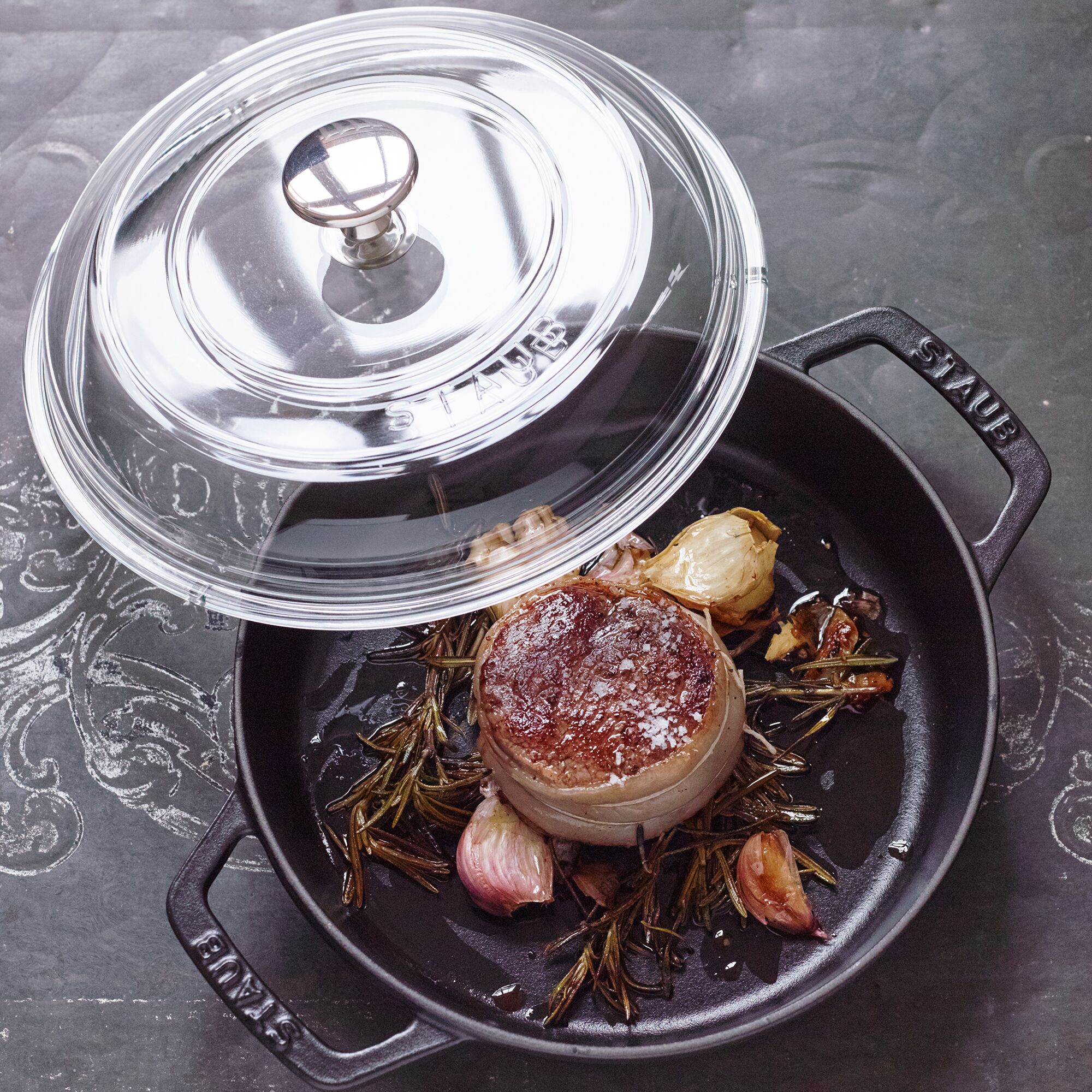 STAUB | PANS - Poêle à frire avec 2 poignées - Ø 200mm - Fonte - Noir	