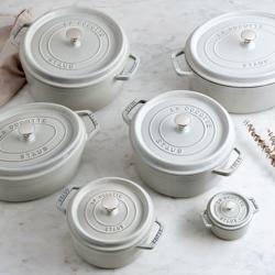 STAUB | Cocotte Oval Enamelled Cast Iron Casserole Dish – 310 mm Oval – White Truffle