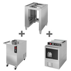 Kézi tésztaosztó - tartozék: tésztagömbölyítő fej és rozsdamentes acél állvány - 0,83 kW - Adagsúly: ~50–220 g - Kapacitás: 44 l - max. 1 200 db/óra