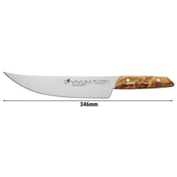 F. DICK | Vivum Asador BBQ Brisket Knife – 220 mm Blade - Birch Wood Handle - X50CrMoV15 Steel