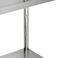 Stalak od nehrđajućeg čelika PREMIUM - 1200x490 mm - Sa 4 police (PODESIVE) - Uklj. 4 kotača