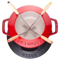STAUB | SPECIALITIES - Fondü Seti - Ø 160mm - Dökme demir - Kiraz kırmızısı
