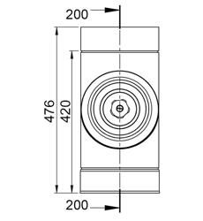 Slätt rengöringsrör 400  ° C i rostfritt stål / Ø 400 mm