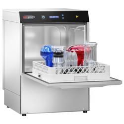 Lavavajillas industrial bajo encimera - doble pared - cesta 50x50cm - Digital - 4,9kW - con descalcificador incorporado - con bomba de desagüe - con dosificador de detergente y abrillantador SHISHA