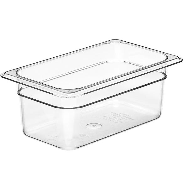 (6 stuks) CAMBRO | CAMWEAR® - Polycarbonaat Gastronormbak 1/4 - Helder - Hoogte: 100mm