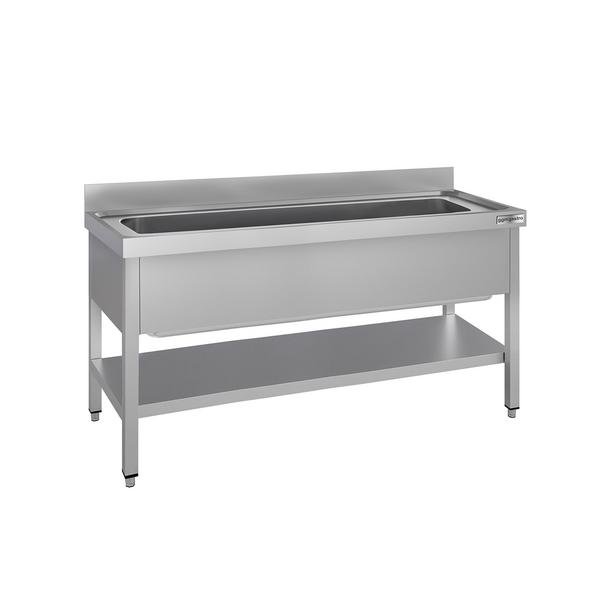 Pot sink ECO - 1600x700mm - with undershelf & 1 basin