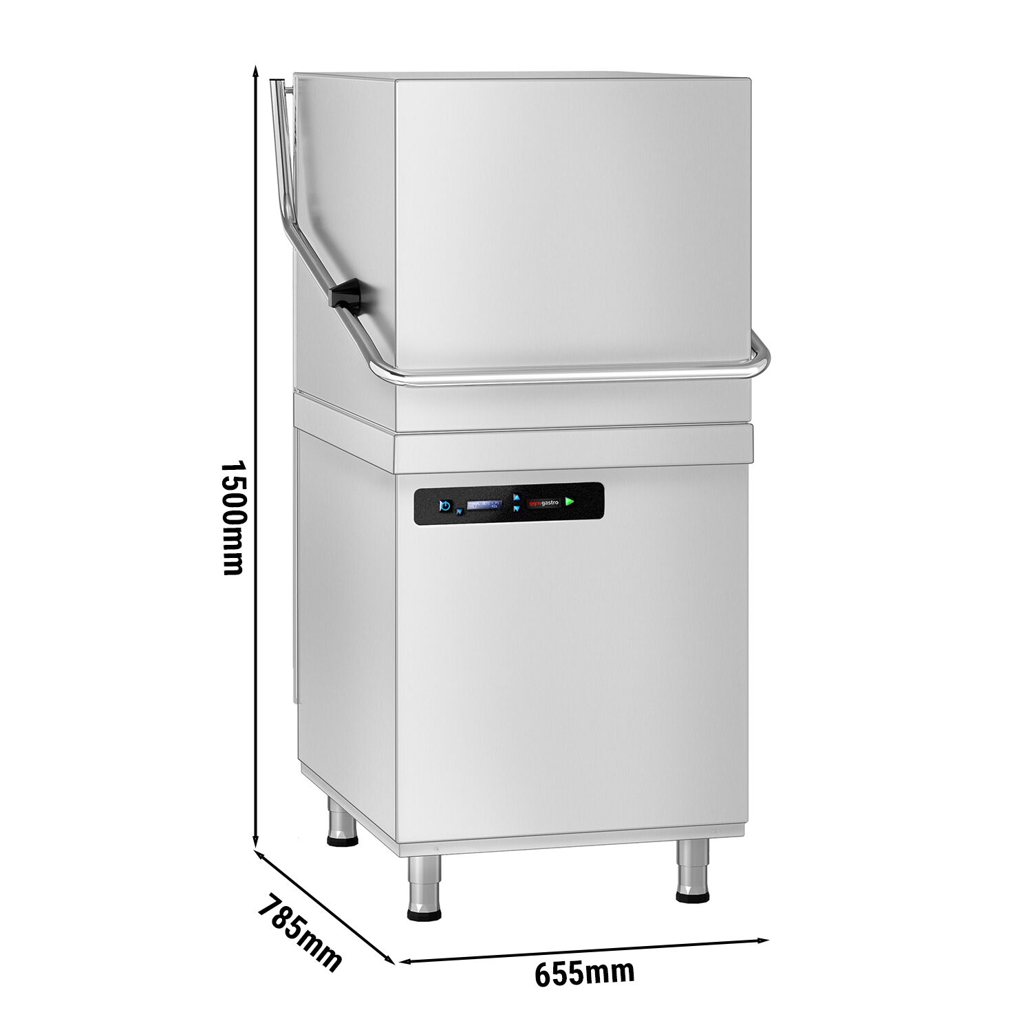 Lave-vaisselle à capot double paroi – Numérique – 7,1 kW – avec pompe de détergent, de rinçage et de vidange