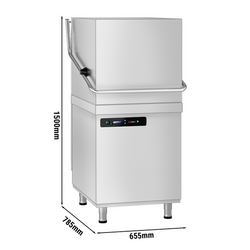 Lave-vaisselle à double paroi à capot - Digital - 7,1 kW - avec pompe à détergent-, à produit de rinçage- & à vidange        
