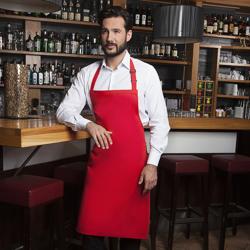 KARLOWSKY | Bib Apron Basic – Red - 750×900 mm - Adjustable Neck Strap