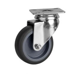 Wheels set - with 2 braked & 4 unbraked wheels - 85x140x130mm - for BGKF, GTF, KTF, KTGFF, KUF & ZTSF - Bolt-on top plate, axle bolted